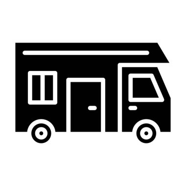 Kamp arabası. Web simgesi basit tasarım