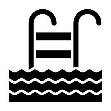 yüzme havuzu ikonu vektör illüstrasyonu