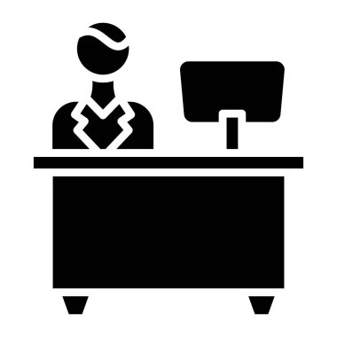 Resepsiyon. Web simgesi basit illüstrasyon