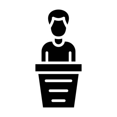 Konuşma balonu ikon vektörü olan bir adam. Taslak iş adamı avatar işareti. izole edilmiş sınır sembolü çizimi