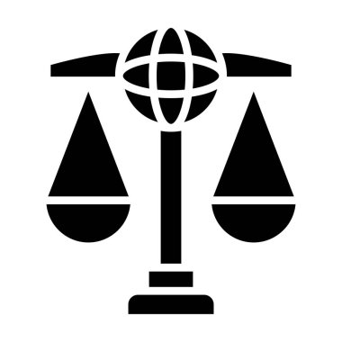 Global Law. Web simgesi basit illüstrasyon