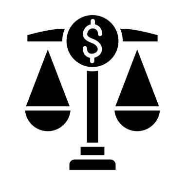 Finansal Hukuk. Web simgesi vektör illüstrasyonu