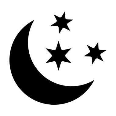 Ay ve yıldızlar. Web simgesi basit illüstrasyon