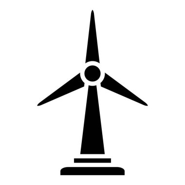 Rüzgar enerjisi türbini simgesi, vektör illüstrasyonu