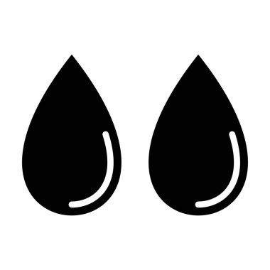 Bir su damlası simgesinin vektör illüstrasyonu