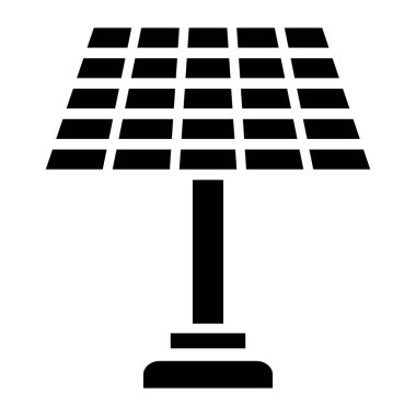 Güneş paneli simgesi. düz vektör illüstrasyonu