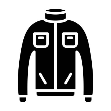 Kışlık ceket ikonu vektör illüstrasyonu