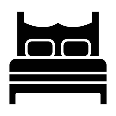 Yatağa. Web simgesi basit illüstrasyon