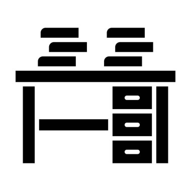 Ofis masası ikonu. Web için basit mobilya vektör simgeleri çizimi