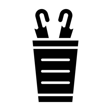 Şemsiye Durağı. Web simgesi basit illüstrasyon