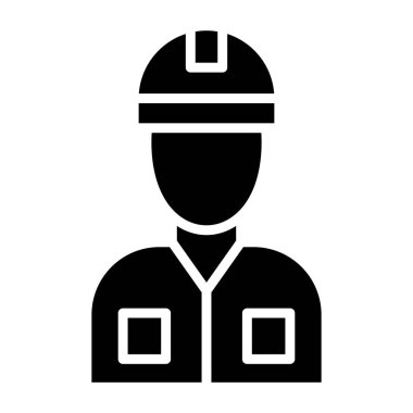 İşçi. Web simgesi basit illüstrasyon