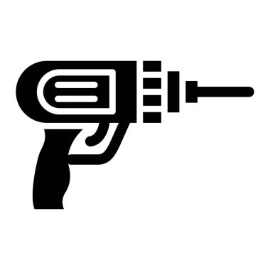 matkap simgesi. Web için elektrikli tornavida vektör simgelerinin basit çizimi