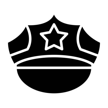 polis şapka simgesi vektör illüstrasyonu