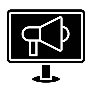 Çevrimiçi pazarlama. Web simgesi basit illüstrasyon