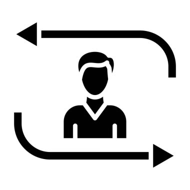 Ziyaretçi simgesi vektör illüstrasyonu geri getiriliyor