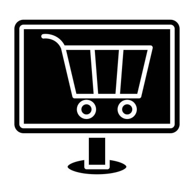 Alışveriş arabası ikonu. vektör illüstrasyonu