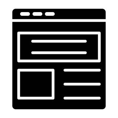 Tarayıcı. Web simgesi basit illüstrasyon