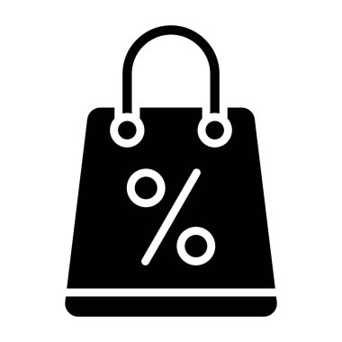Alışveriş poşeti ikon vektör illüstrasyonu