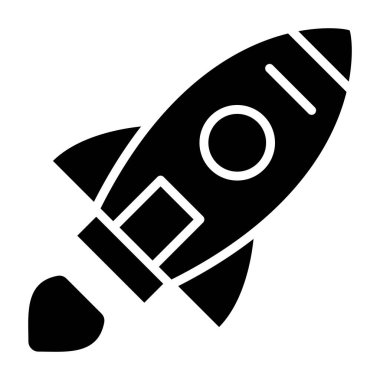 Roket. Web simgesi basit illüstrasyon
