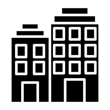 Bina. Web simgesi basit illüstrasyon