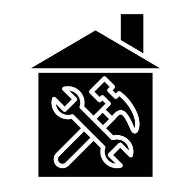 Ev onarım ikonu. Web için ev araçları vektör simgelerinin basit illüstrasyonu
