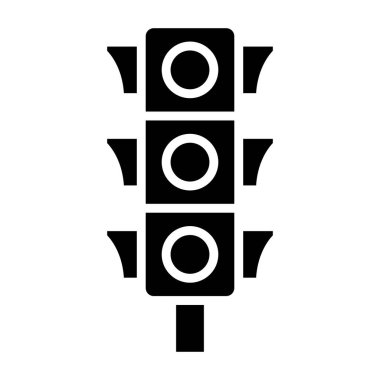 Trafik ışığı düz simgesi, vektör illüstrasyonu