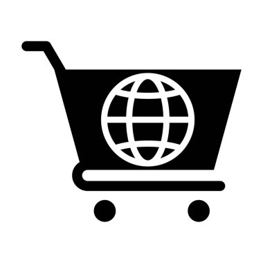 Alışveriş arabası ikon vektör illüstrasyonu