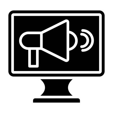 Konuşmacı. Web simgesi basit illüstrasyon