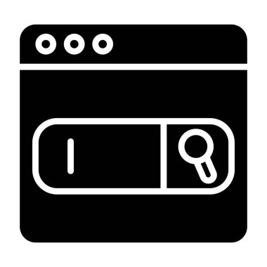 tarayıcı arama simgesi, vektör illüstrasyonu