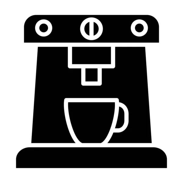 Кофеварка Значок Изолирован Белый — стоковый вектор