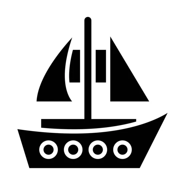 Ikona Wektora Żaglówki Ilustracja — Wektor stockowy