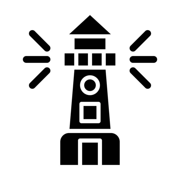 灯台塔フラットベクトル線のアイコン — ストックベクタ