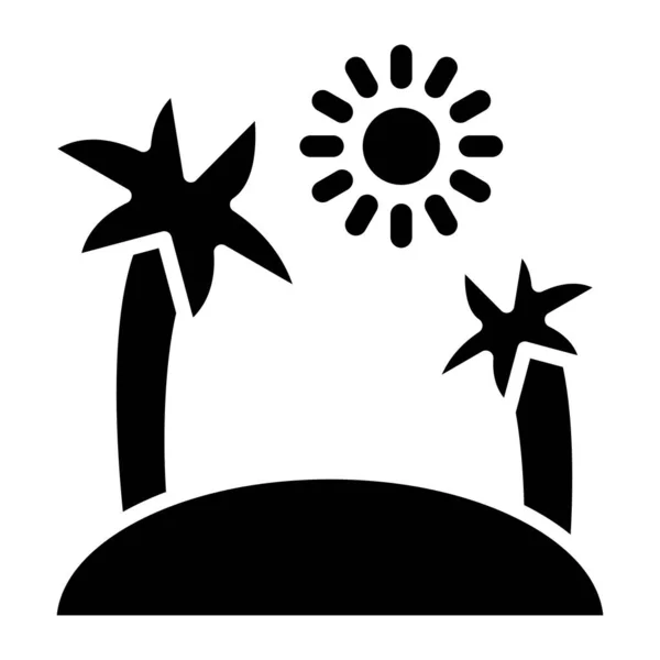 Island Web Icon Simple Design — Stock Vector