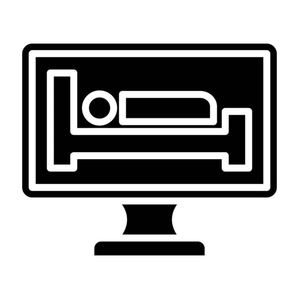 Számítógép Monitor Ikon Vázlat Illusztráció Laptop Vektor Ikonok Web — Stock Vector