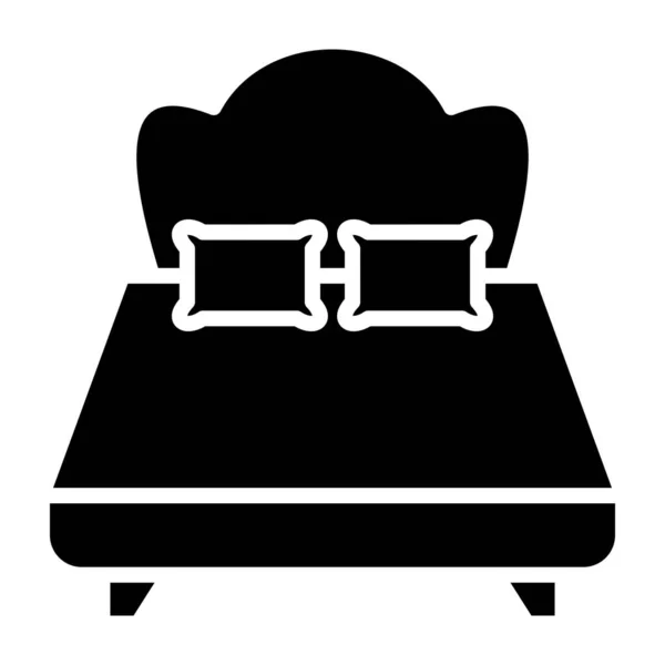 Διπλό Κρεβάτι Web Εικονίδιο Απλή Απεικόνιση — Διανυσματικό Αρχείο