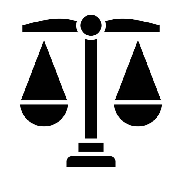 Gerechtigkeitsskala Glyphen Flache Vektorsymbol — Stockvektor