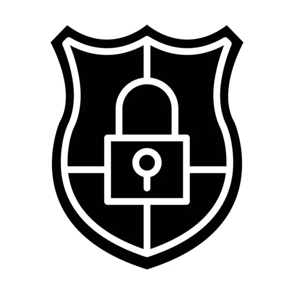 Icono Escudo Seguridad Esquema Vector Ilustración — Archivo Imágenes Vectoriales