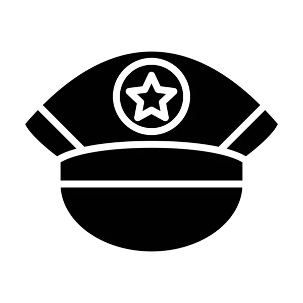 Agent Police Chapeau Icône Vectoriel Illustration — Image vectorielle