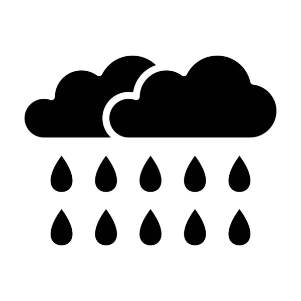 Regn Väder Platt Ikon Isolerad — Stock vektor