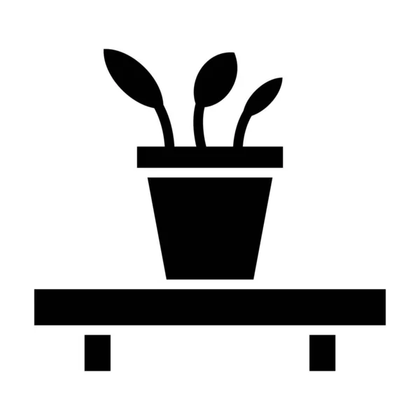 Ilustração Vetorial Ícone Planta Vaso — Vetor de Stock
