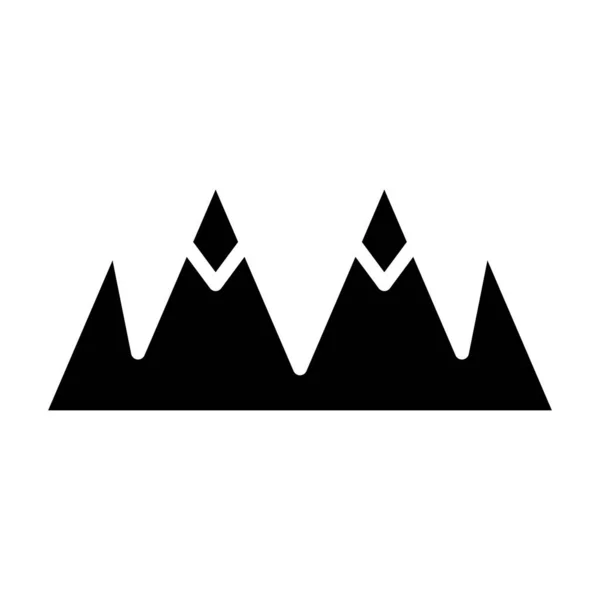 Icono Montañas Ilustración Blanco Negro — Vector de stock