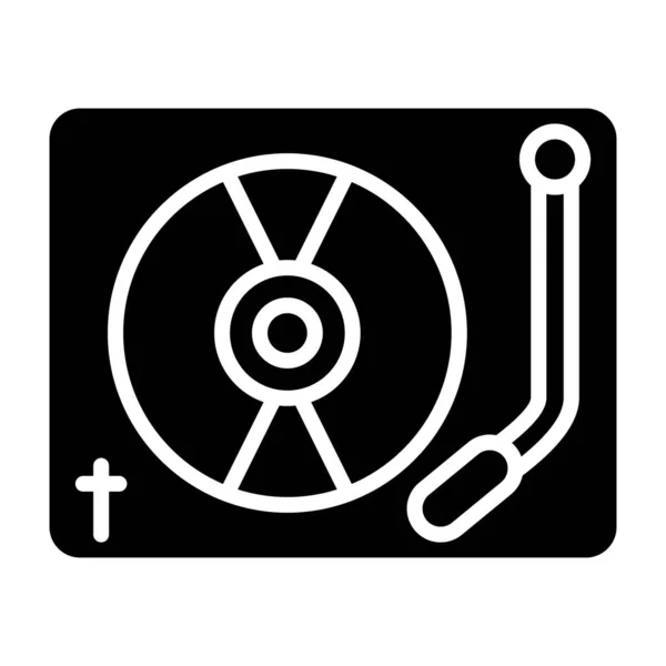 Dvd Disk Disc Reel Music Solid Glyph Icon Vector — Vettoriale Stock
