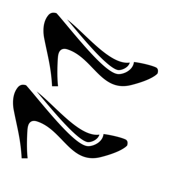 Ψηλό Τακούνι Εικονίδιο Παπούτσια Ασπρόμαυρη Απεικόνιση — Διανυσματικό Αρχείο