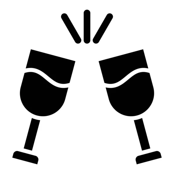 Verres Champagne Illustration Simple — Image vectorielle
