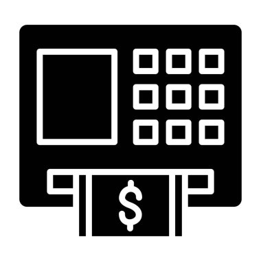 ATM 'de. Web simgesi basit illüstrasyon