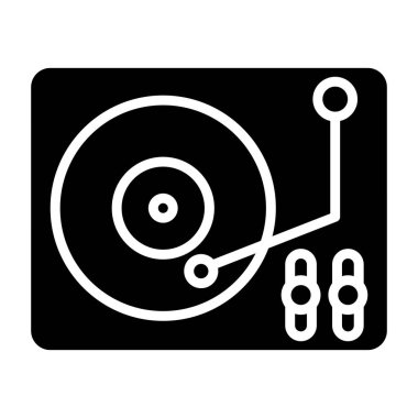 müzik çalar ikon vektör illüstrasyonu