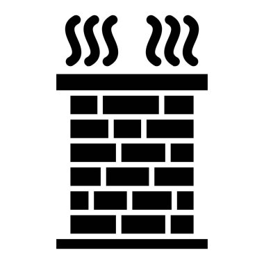 Şömine. Web simgesi basit illüstrasyon