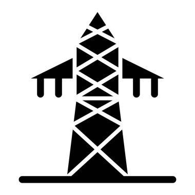 Güç kulesi simgesi. Web için bitki vektör simgelerinin özet çizimi