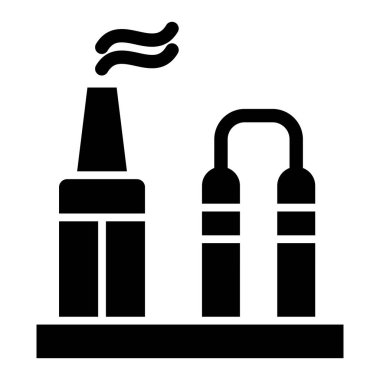 Fabrika simgesi, vektör illüstrasyonu