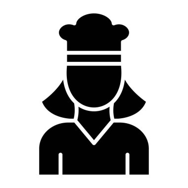 Şef ikonu. Web için fırıncı vektör simgelerinin özet çizimi